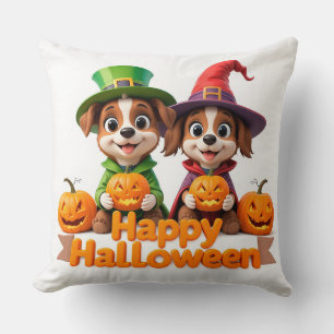 Adorable Hunde zu Halloween-Kostümen Kissen