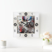 Adorable Hundehalle Uhr mit Ihrem FOTO und Ihren N (Zuhause)