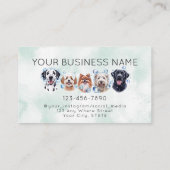 Adorable Hundgrooming, Aquarell grün Visitenkarte (Rückseite)