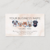 Adorable Hundgrooming, Aquarellbeige Visitenkarte (Rückseite)