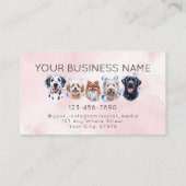 Adorable Hundgrooming, Aquarellfarbe Visitenkarte (Rückseite)