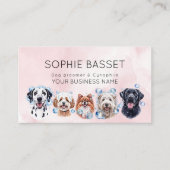 Adorable Hundgrooming, Aquarellfarbe Visitenkarte (Vorderseite)