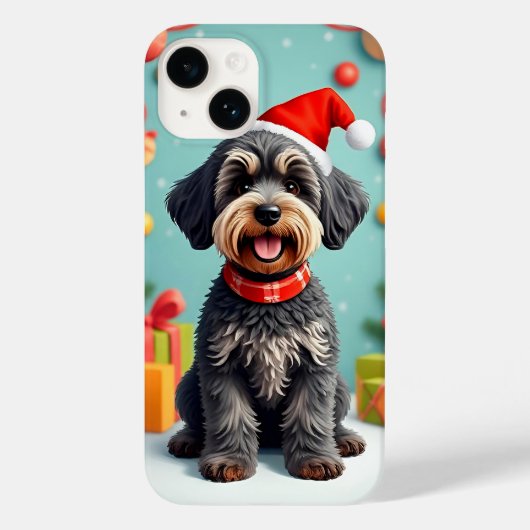 Adorable Hündin in Weihnachtsmannmütze Case-Mate iPhone Hülle (Rückseite)
