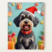 Adorable Hündin in Weihnachtsmannmütze Planer (Rückseite)