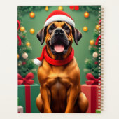 Adorable Hündin in Weihnachtsmannmütze Planer (Rückseite)