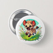 Adorable Hyäne wird durch ein Feld begrenzt Button (Vorne & Hinten)