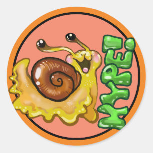 Adorable HYPE! Schnecke Emote Runder Aufkleber