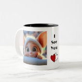 Adorable "Ich sehe dich" Kaffeezubereitung Tasse (Vorderseite Links)