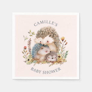 Adorable Igel Family Pink Kinderdusche Serviette