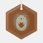 Adorable Igel Herz Ornament Aus Glas (Vorderseite)