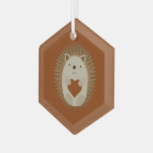 Adorable Igel Herz Ornament Aus Glas (Vorderseite Links)