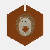 Adorable Igel Herz Ornament Aus Glas (Rückseite)