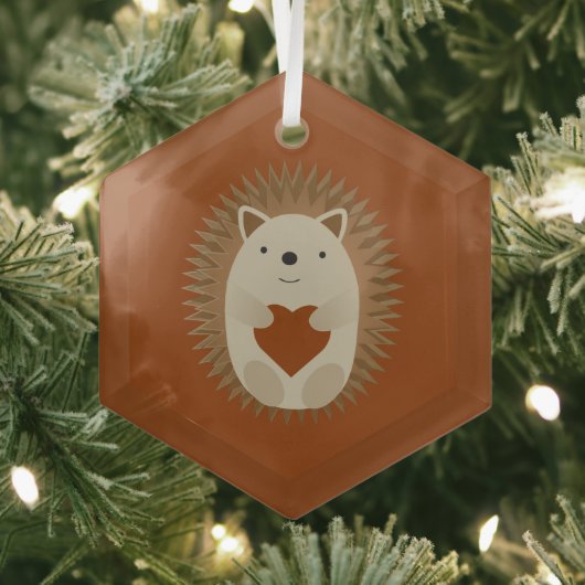 Adorable Igel Herz Ornament Aus Glas (Insitu)