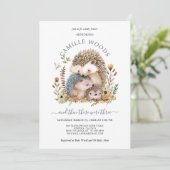 Adorable Igel Kinderdusche Einladung (Stehend Vorderseite)