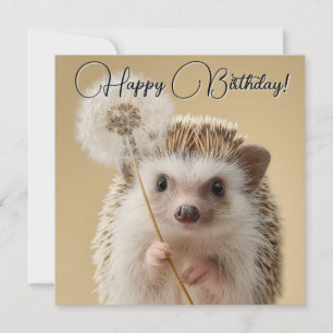 Adorable Igel mit einem Löwenzahn Feiertagskarte