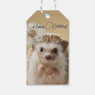 Adorable Igel mit einem Löwenzahn Geschenkanhänger