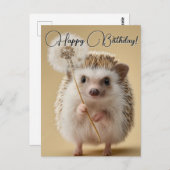 Adorable Igel mit einem Löwenzahn Postkarte (Vorne/Hinten)