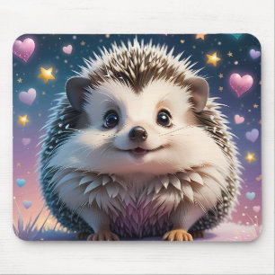 Adorable Igel mit Stars und Herzen Mousepad