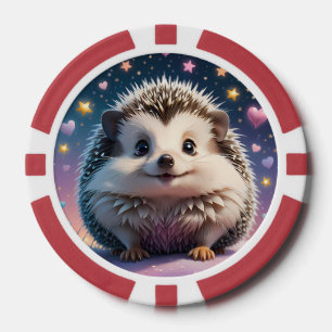 Adorable Igel mit Stars und Herzen Pokerchips