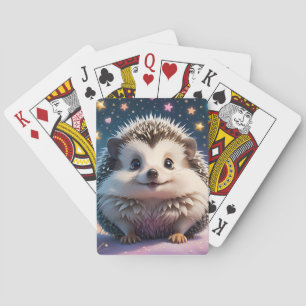 Adorable Igel mit Stars und Herzen Spielkarten