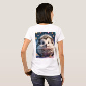 Adorable Igel mit Stars und Herzen T-Shirt (Schwarz voll)