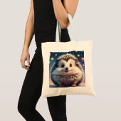 Adorable Igel mit Stars und Herzen Tragetasche (Vorderseite (Produkt))