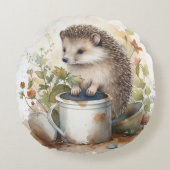 Adorable Igel Rundes Kissen (Vorderseite)