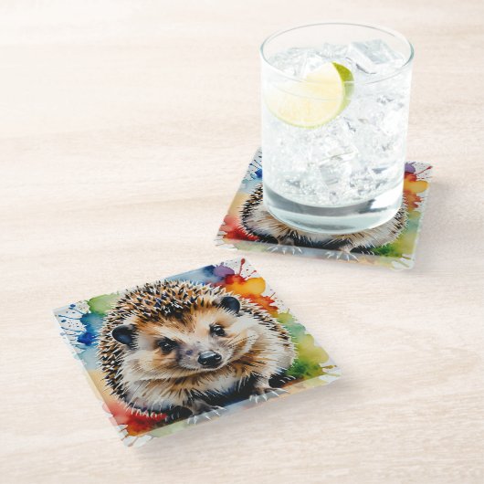 Adorable Igel Trivet Glasuntersetzer (Schrägansicht)
