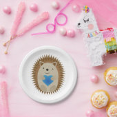 Adorable Igel umarmen ein blaues Herz Pappteller (Party)