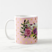 Adorable Imitate Gold Polka Dots Aquarellfarben Bl Kaffeetasse (Links)