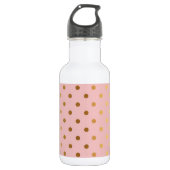 Adorable Imitate Gold Polka Dots Blume Edelstahlflasche (Vorderseite)