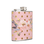 Adorable Imitate Gold Polka Dots Blume Flachmann (Rechts)