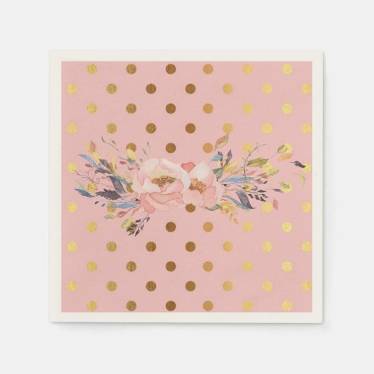 Adorable Imitate Gold Polka Dots Blume Serviette (Vorderseite)