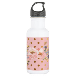 Adorable Imitate Gold Polka Dots Blume Trinkflasche