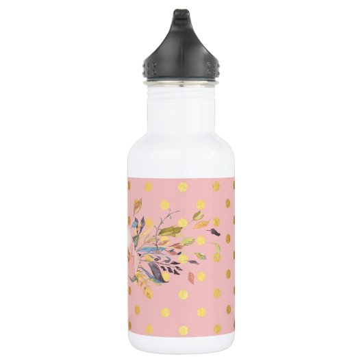 Adorable Imitate Gold Polka Dots Blume Trinkflasche (Rechts)