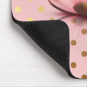 Adorable Imitate Gold Polka Dots Lotus Blume Mousepad (Ecke)