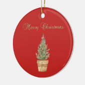 Adorable Imitate Gold, Weihnachtsbaum Rot Keramik Ornament (Links)
