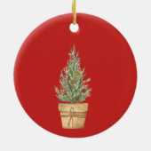 Adorable Imitate Gold, Weihnachtsbaum Rot Keramik Ornament (Hinten)