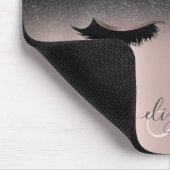 Adorable Imitate Lashes Schwarz Glitzer Ombre Rose Mousepad (Ecke)