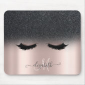 Adorable Imitate Lashes Schwarz Glitzer Ombre Rose Mousepad (Vorne)