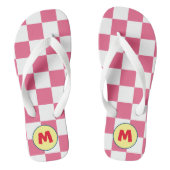Adorable initial l Checkered pink and white Badesandalen (Fußbett)