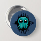 Adorable Inky Baby Octopus Friend Button (Vorne & Hinten)