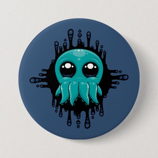 Adorable Inky Baby Octopus Friend Button (Vorderseite)