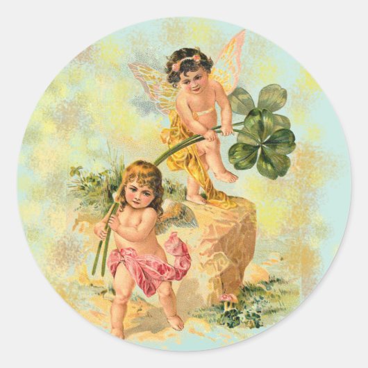 Adorable Irische Engel auf Stickers (Vorderseite)