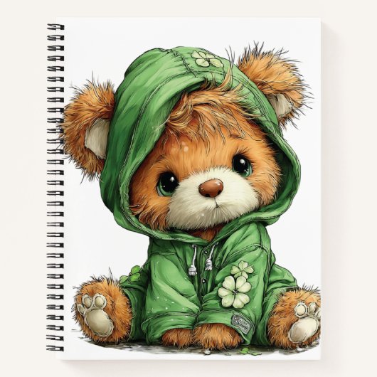 ADORABLE IRISH THEMED TEDDY BEAR NOTIZBLOCK (Vorderseite)