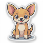 Adorable Isometric Chihuahua, Großherz und Spaß, Aufkleber (Vorderseite)