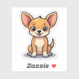 Adorable Isometric Chihuahua, Großherz und Spaß, Aufkleber