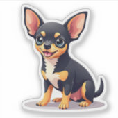 Adorable Isometrie Chihuahua, spielerischer Hund,  Aufkleber (Vorderseite)