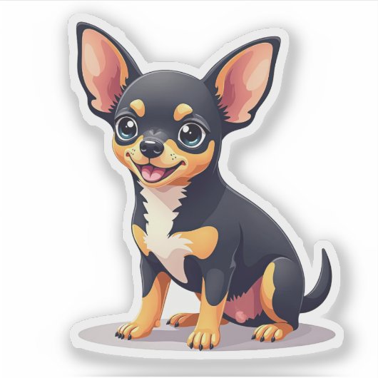Adorable Isometrie Chihuahua, spielerischer Hund,  Aufkleber (Vorderseite)