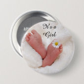 Adorable "It's a Girl" Button (Vorne & Hinten)